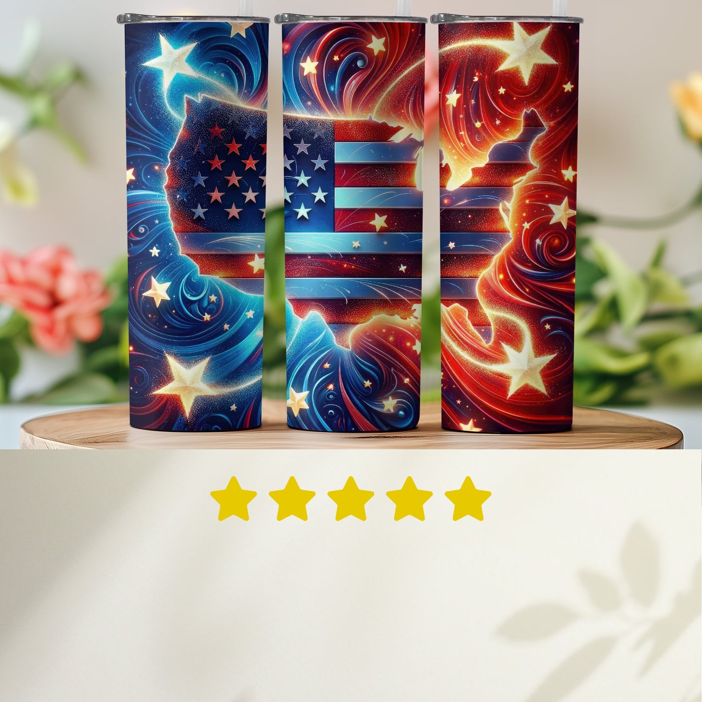 Patriotic Swirls and Stars USA Flag (4th July Tumblers) 8371302