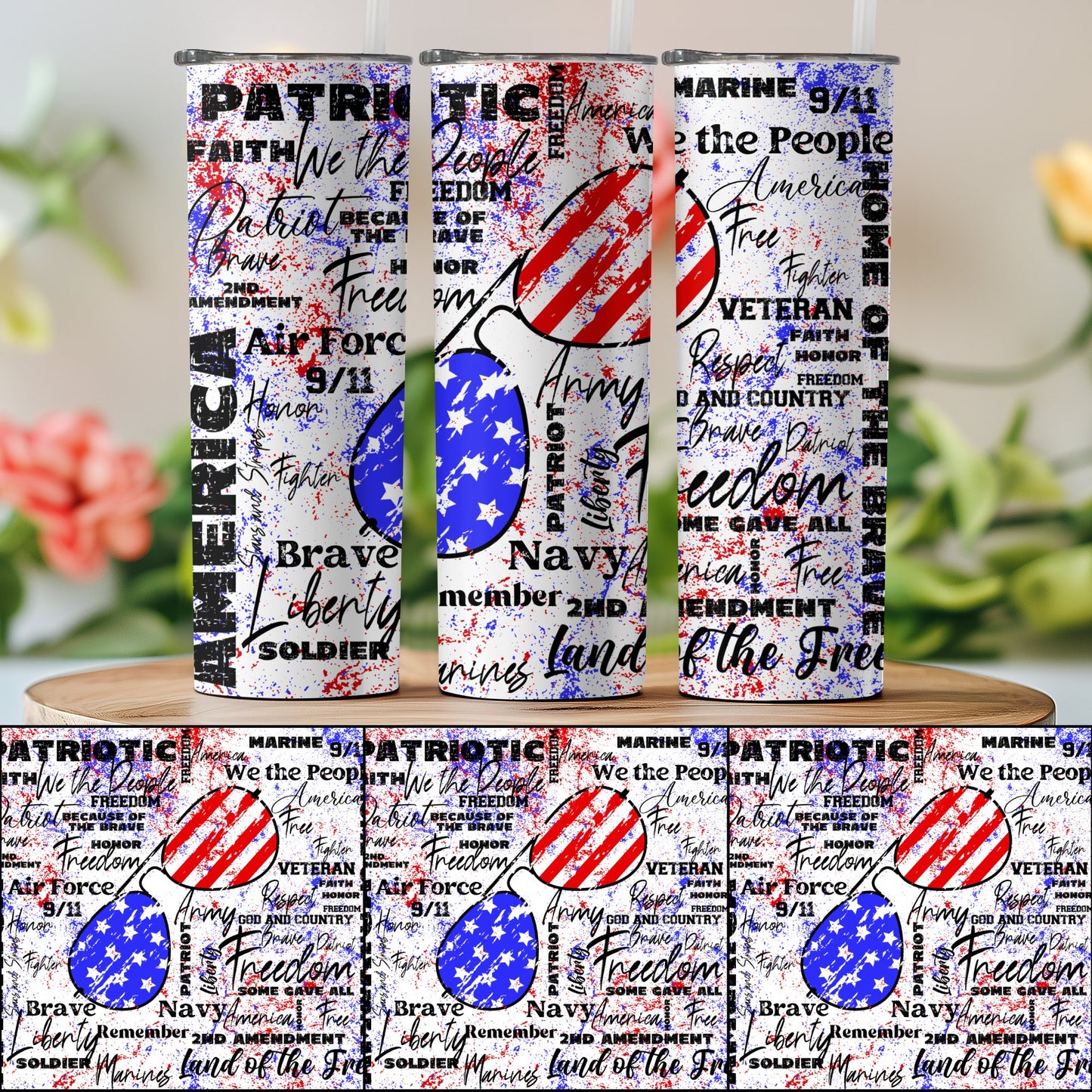 Patriotic USA Theme with Liberty and Freedom (4th July Tumblers) 8371299