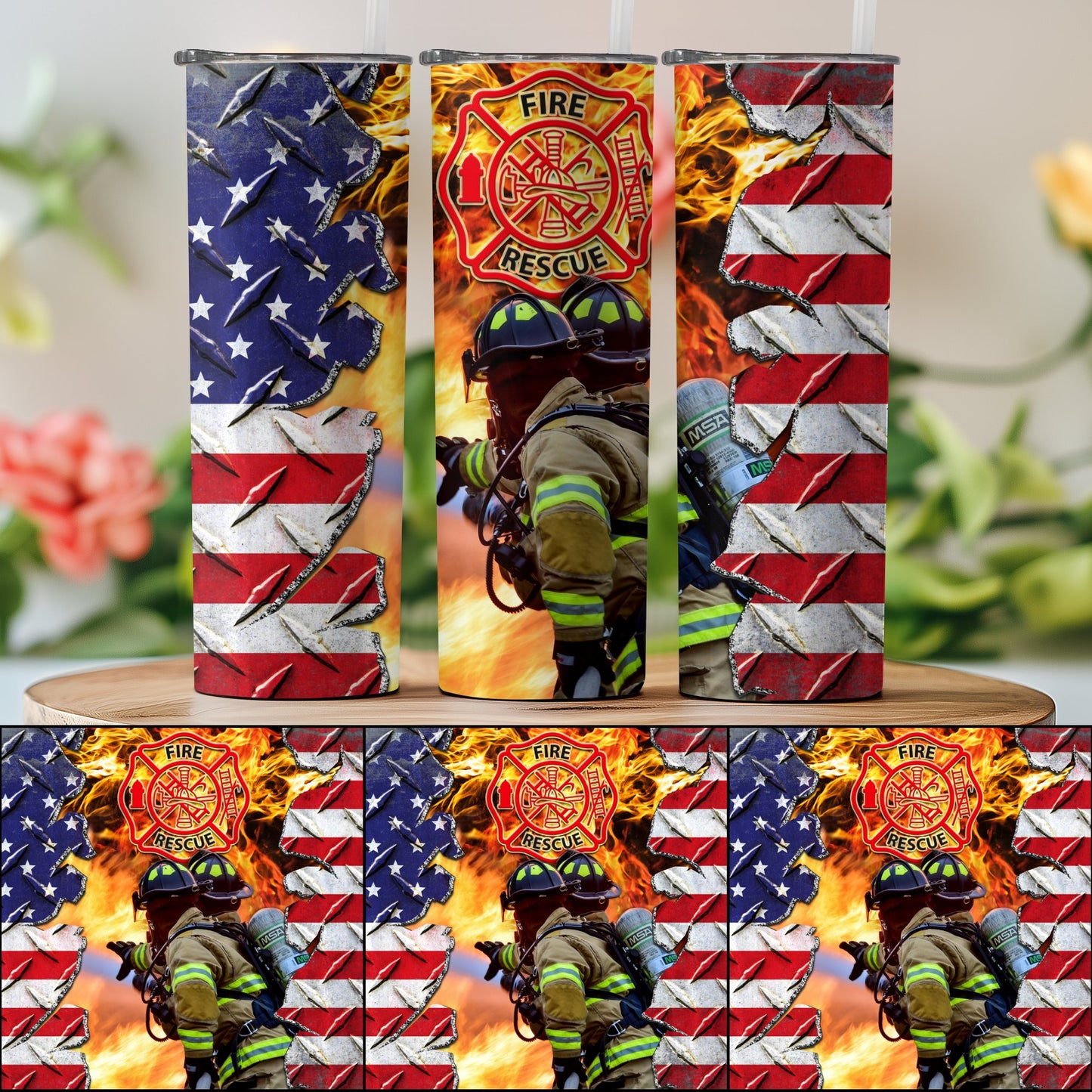 Patriotic American Firefighter
