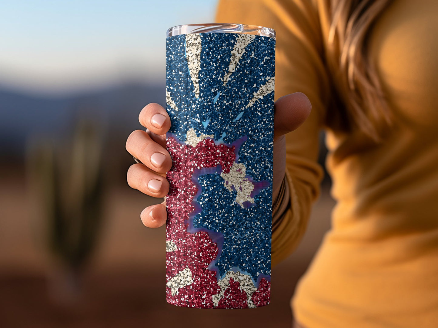 Patriotic Red Blue Sparkle Firework (4th July Tumblers) 8371611