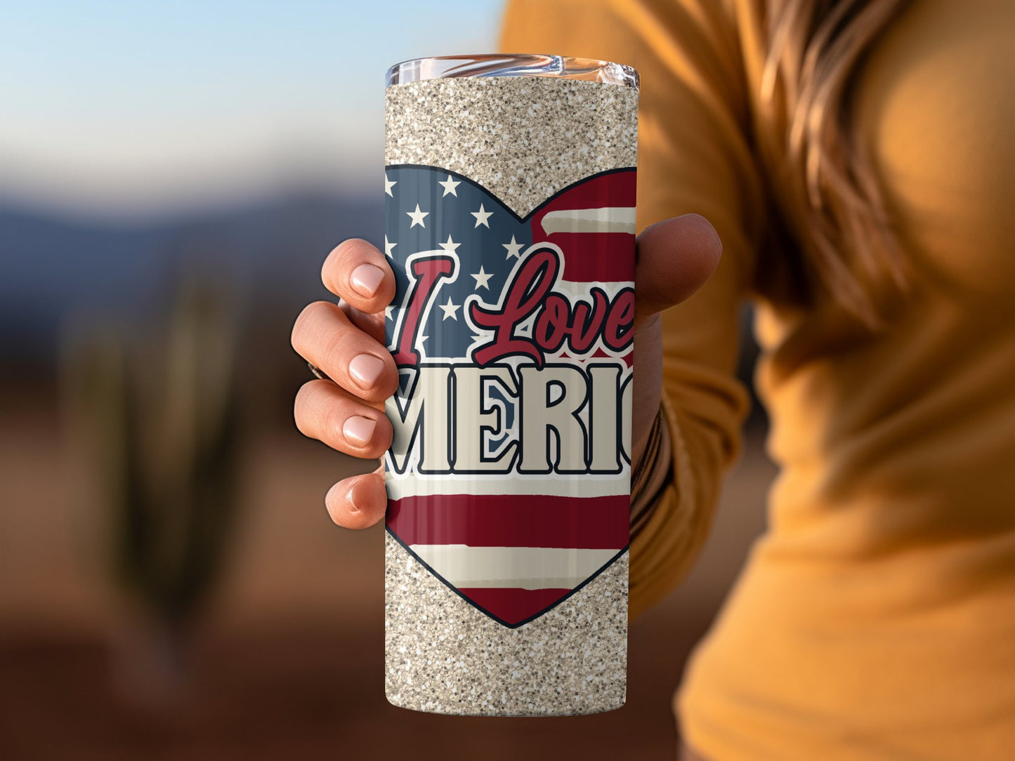 Patriotic Heart with 'I Love America' (4th July Tumblers) 8371612