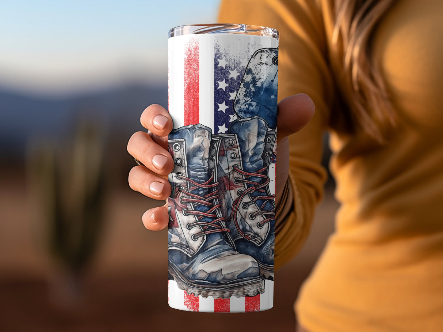 Patriotic Boots and Dog Tags (4th July Tumblers) 8371275