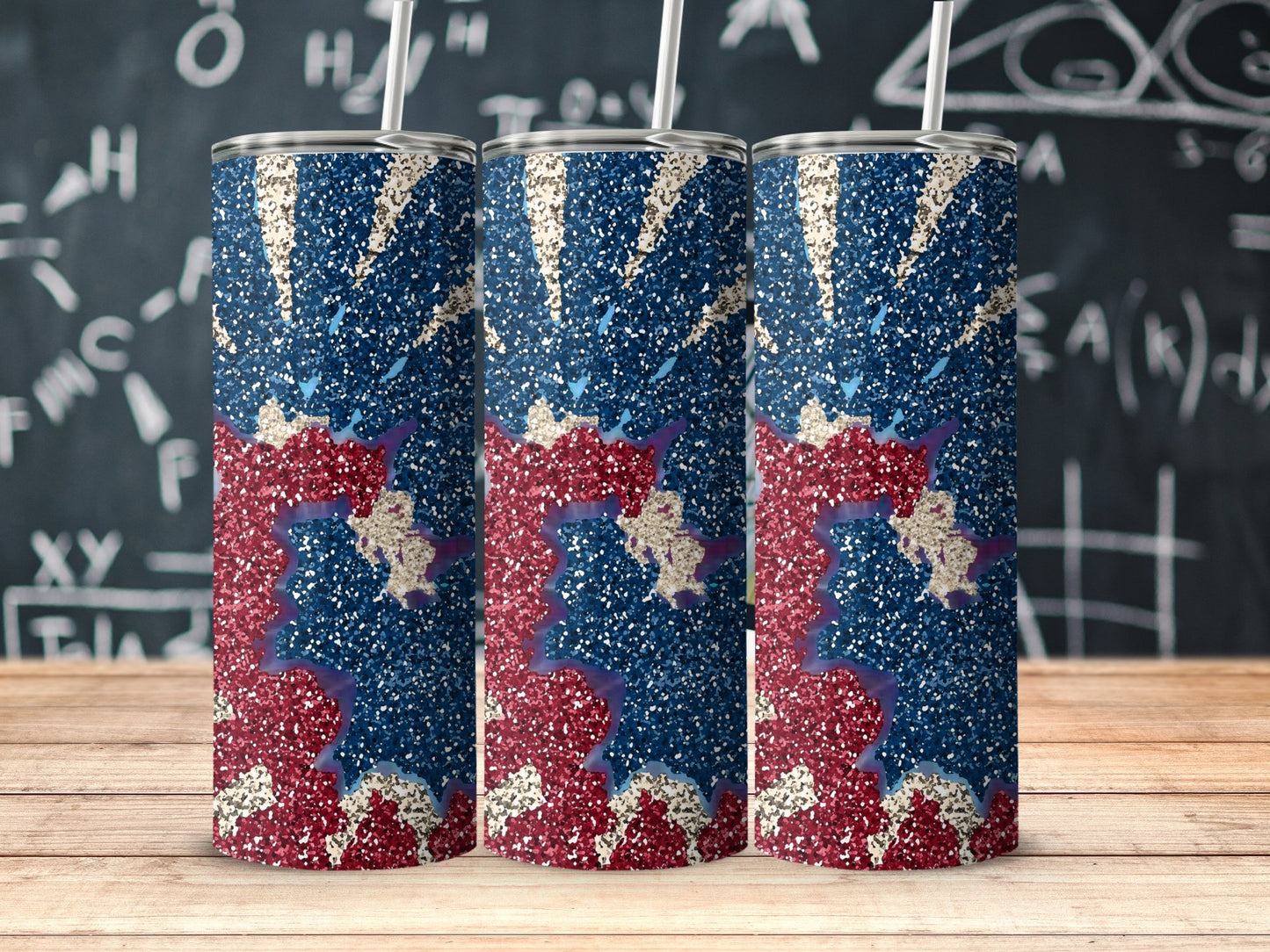 Patriotic Red Blue Sparkle Firework (4th July Tumblers) 8371611