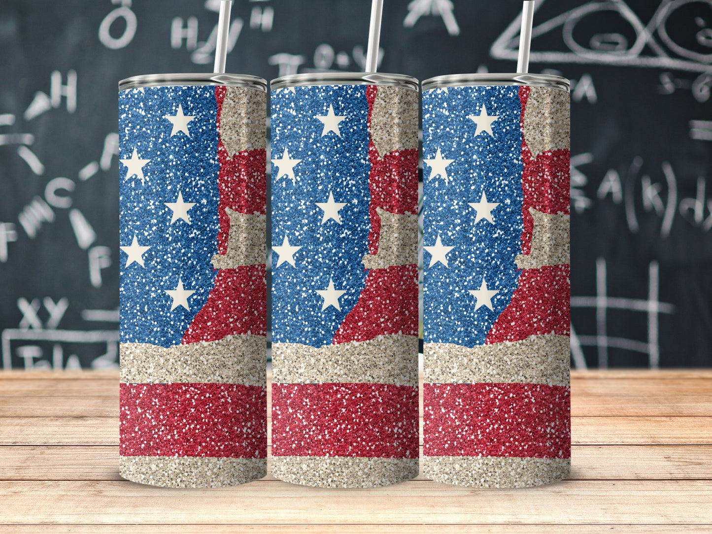 Patriotic Glitter USA Flag (4th July Tumblers) 8371614