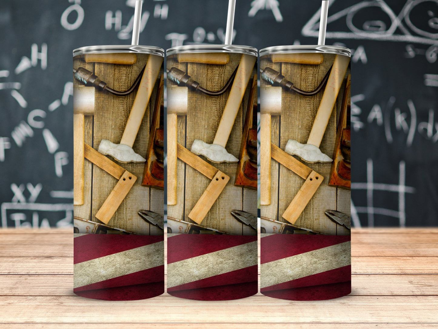 Rustic American Flag and Vintage Tools (4th July Tumblers) 8371293