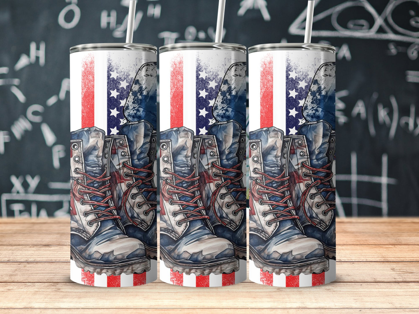 Patriotic Boots and Dog Tags (4th July Tumblers) 8371275