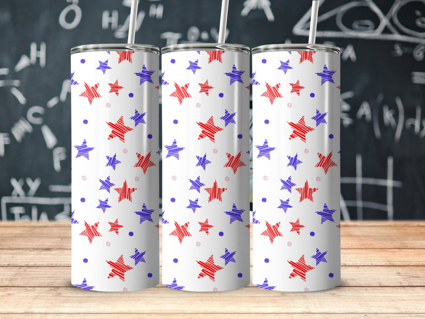 Red and Blue Abstract Star Pattern (4th July Tumblers) 8371272