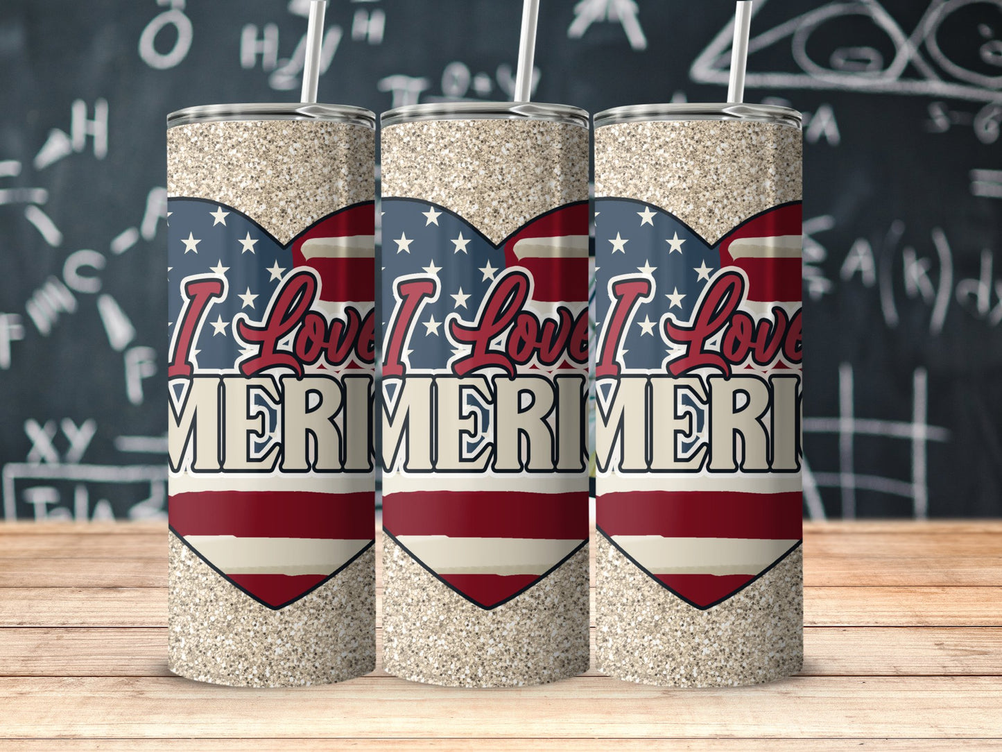 Patriotic Heart with 'I Love America' (4th July Tumblers) 8371612