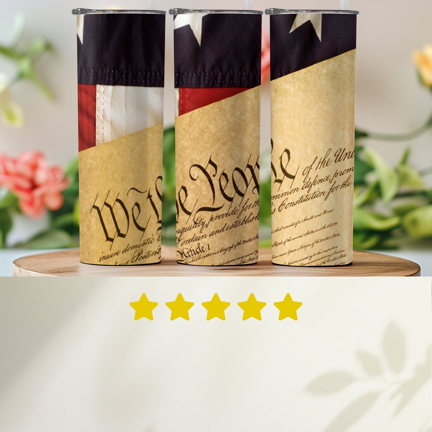 Patriotic American Flag and Constitution (4th July Tumblers) 8371295