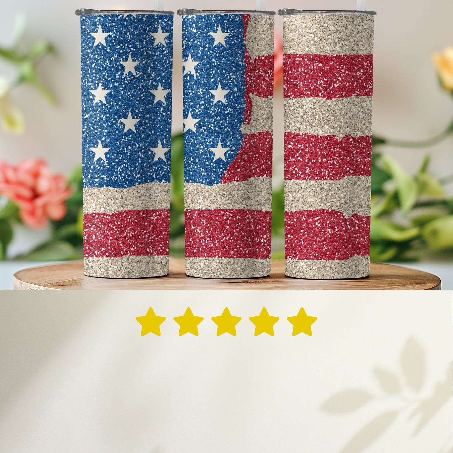 Patriotic Glitter USA Flag (4th July Tumblers) 8371614
