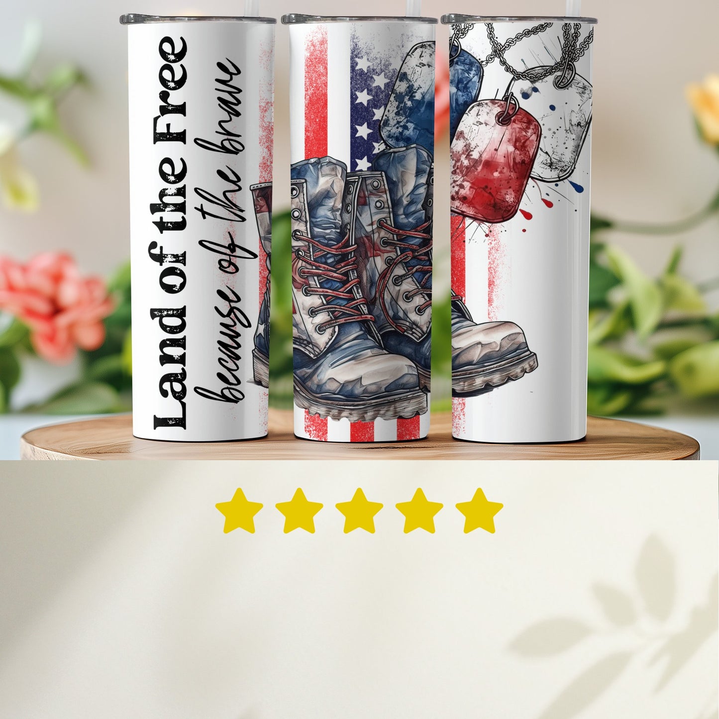 Patriotic Boots and Dog Tags (4th July Tumblers) 8371275