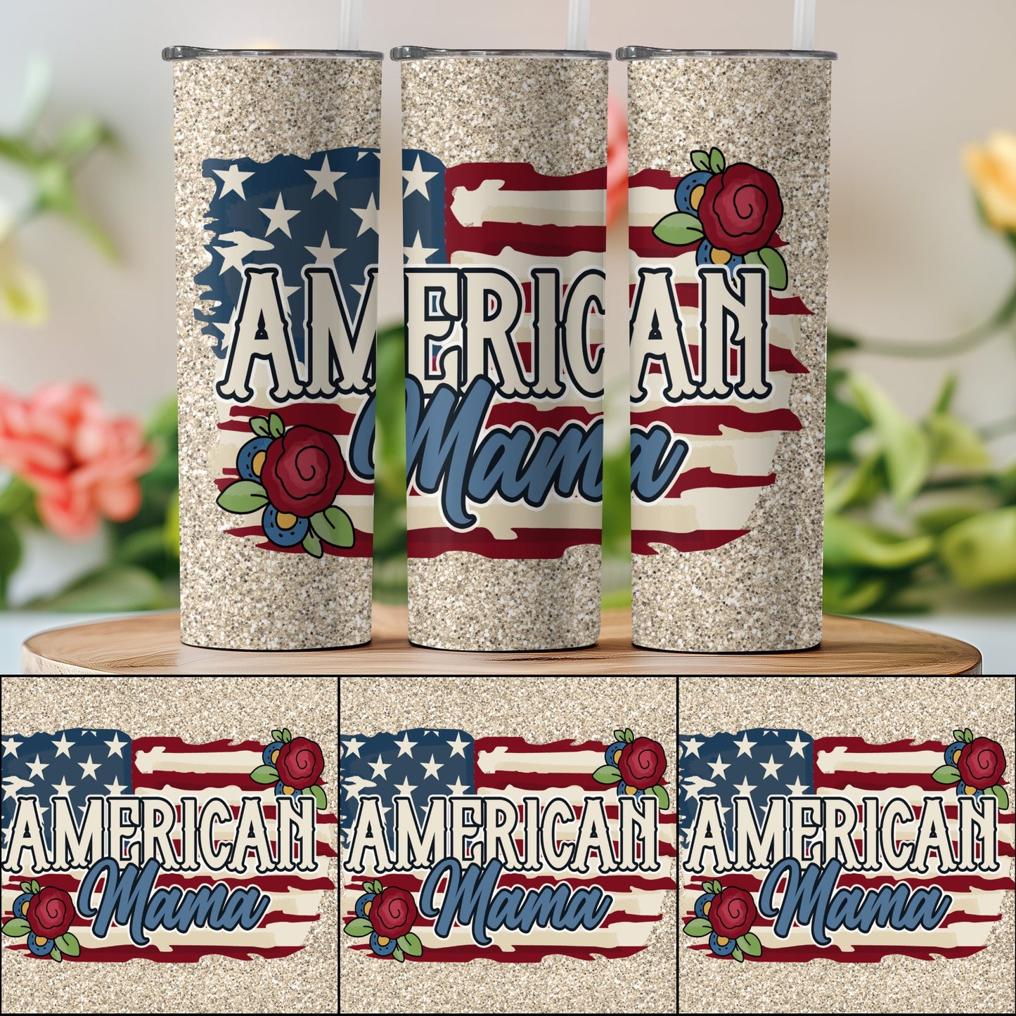 Patriotic American Mama (4th July Tumblers) 8371615