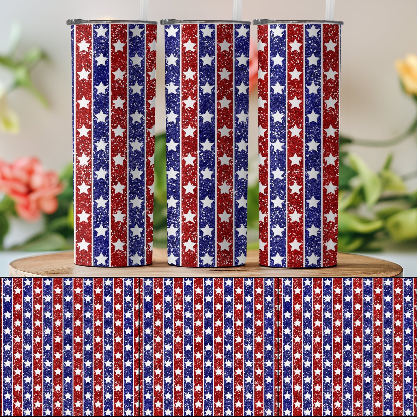 Patriotic Red White and Blue Star Striped (4th July Tumblers) 8371297