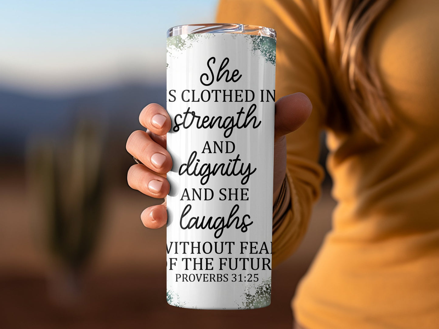 Inspirational Proverbs 31:25 Tumbler product