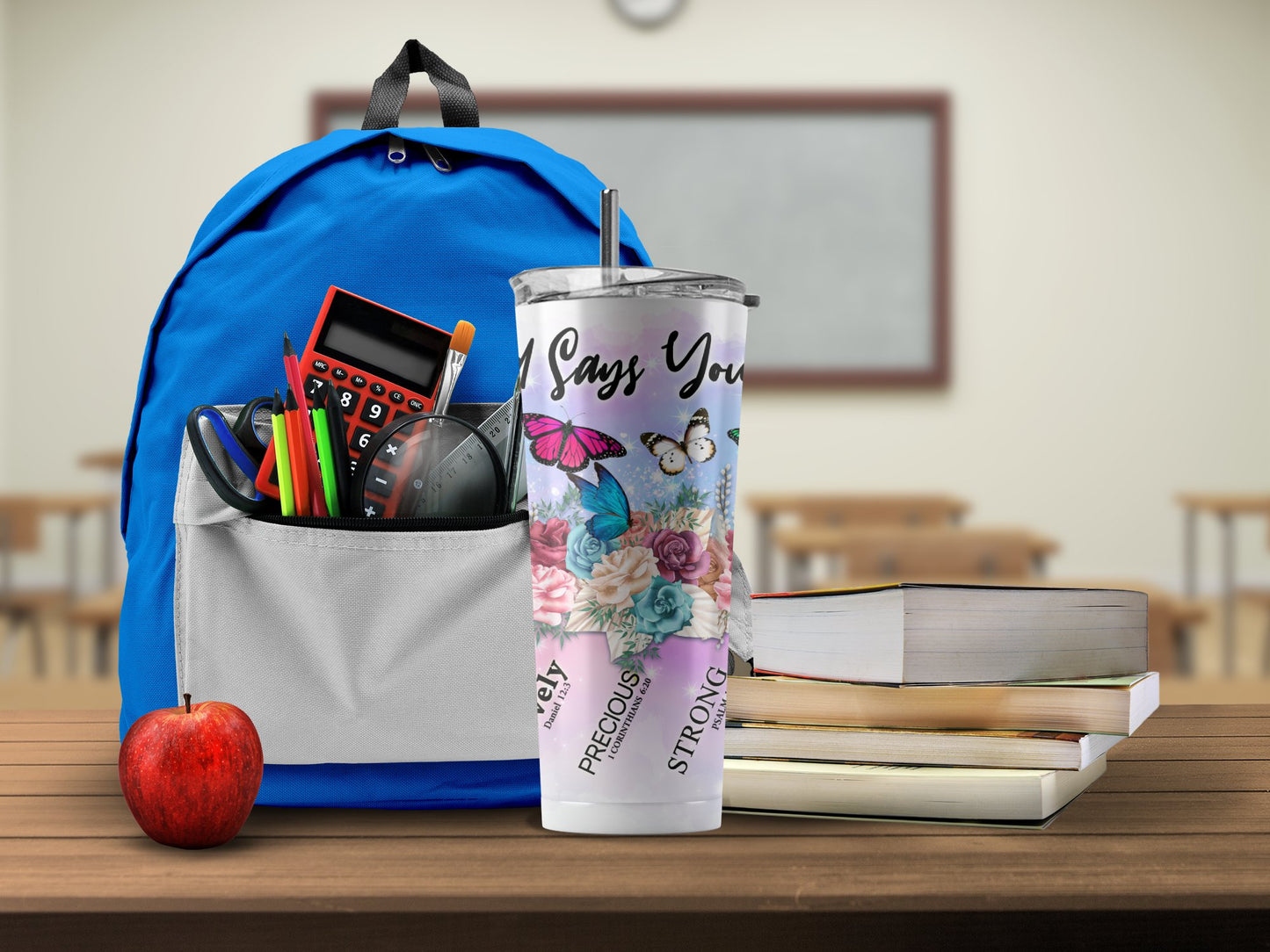 Inspirational Butterfly and Flower Themed Tumbler product