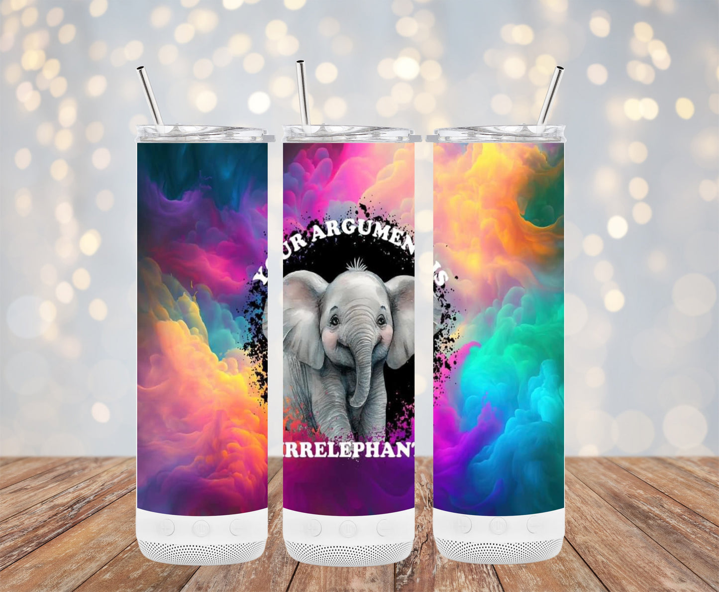 Colorful Irrelephant Elephant Design Tumbler product