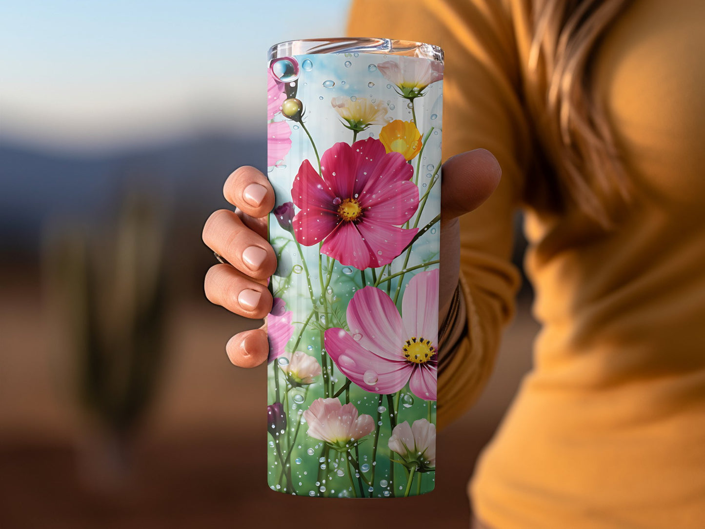 Colorful Floral Print Insulated Tumbler Drinkware product type