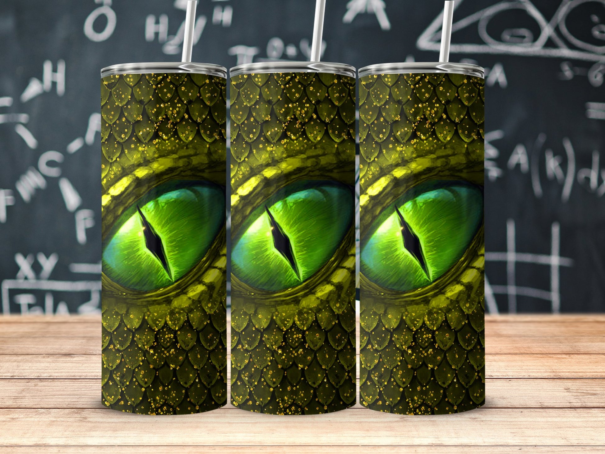 Green Reptilian Eye Design Insulated Tumbler product