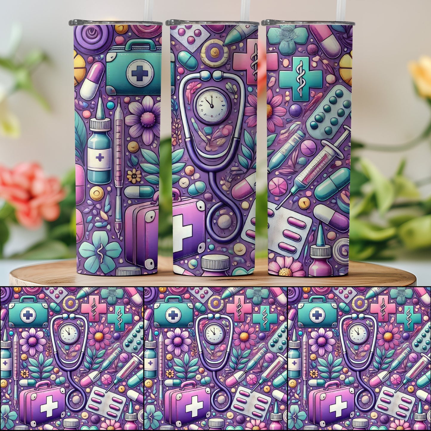 Colorful Cartoon Medical Theme Tumbler product