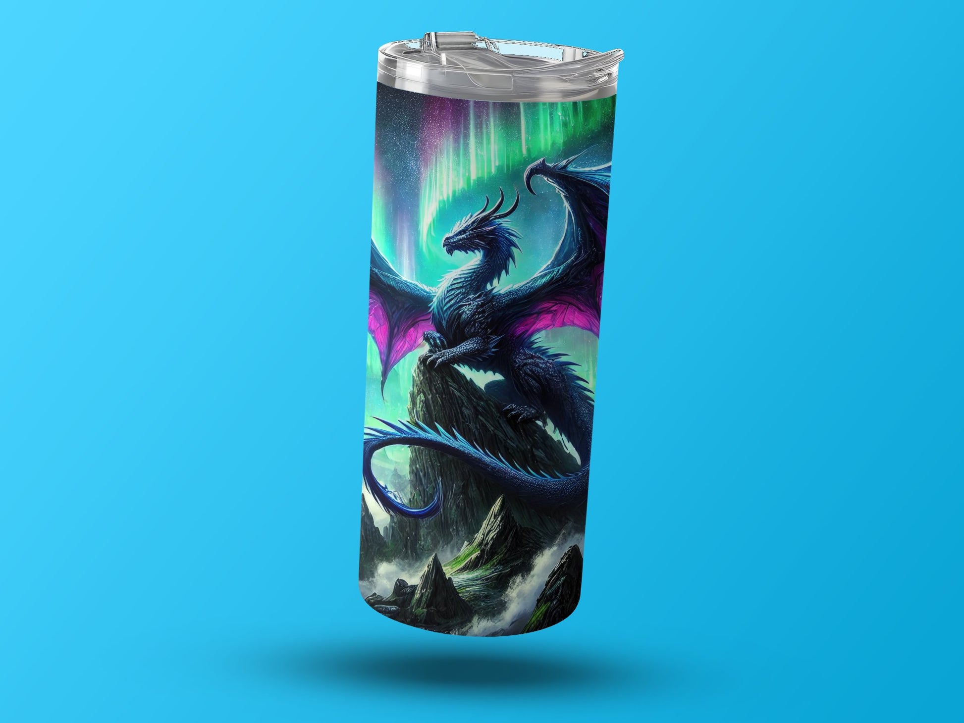 Majestic Dragon Aurora Art Travel Tumbler product