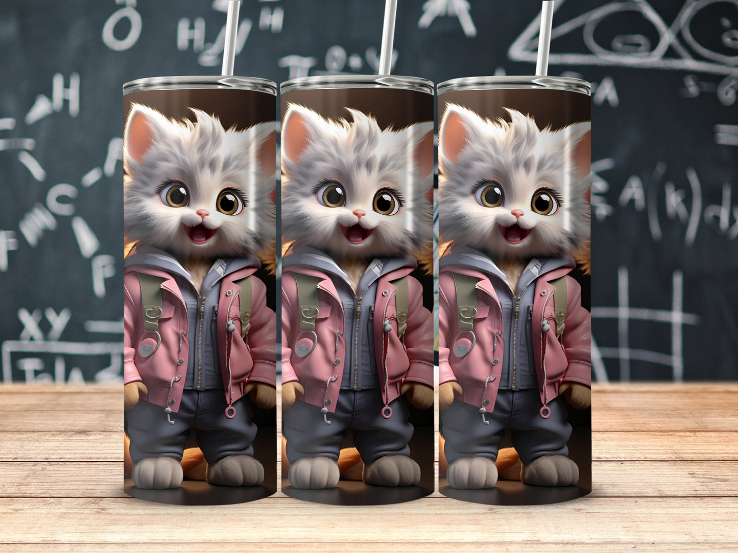 Adorable Kitten in Jacket Design Tumbler product