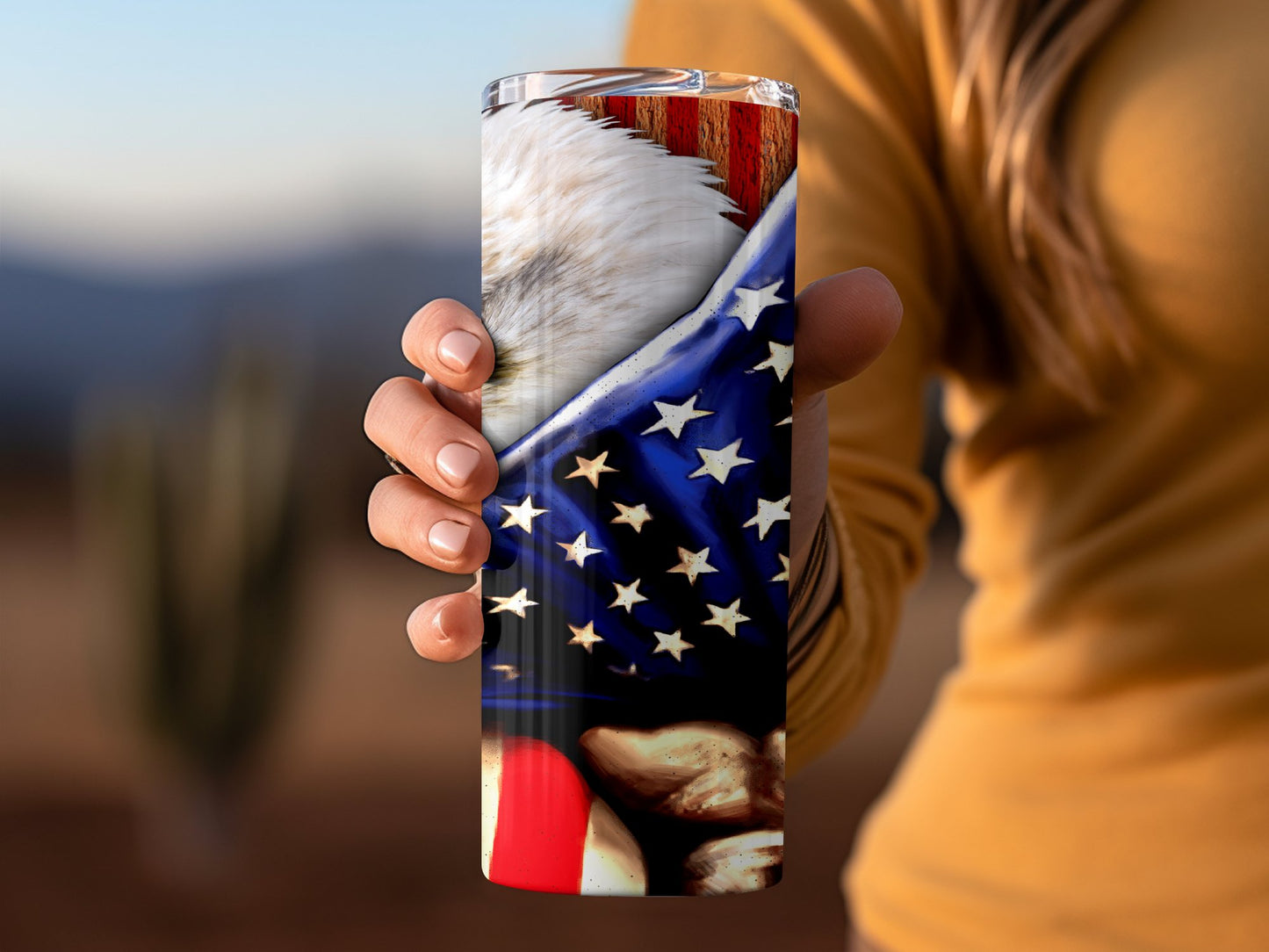 Patriotic Bald Eagle Starred Tumbler Drinkware product type