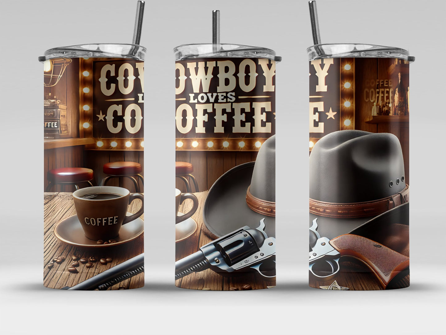 Cowboy Loves Coffee Tumbler Country-themed product