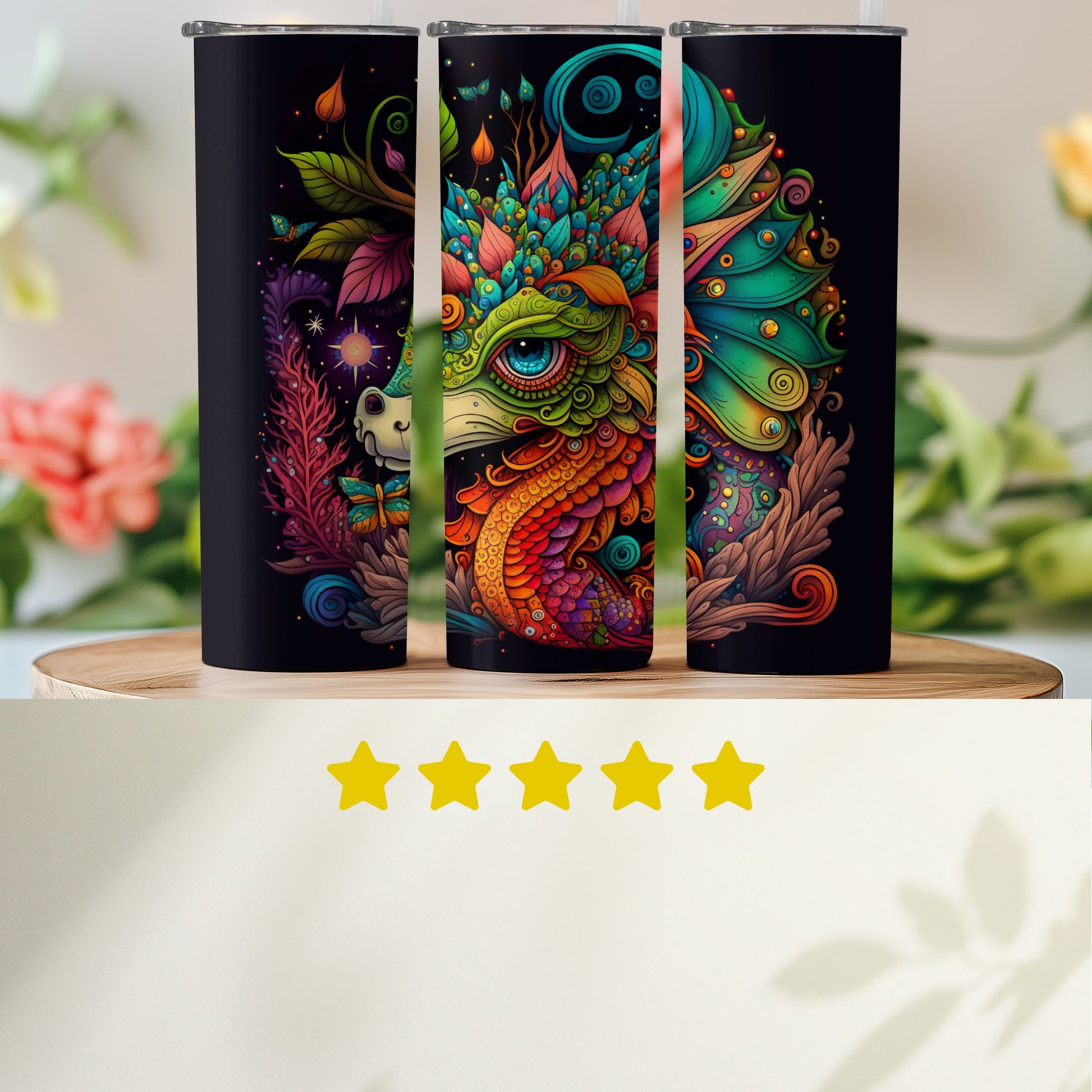 Colorful Dragon Fantasy Art Travel Mug product type