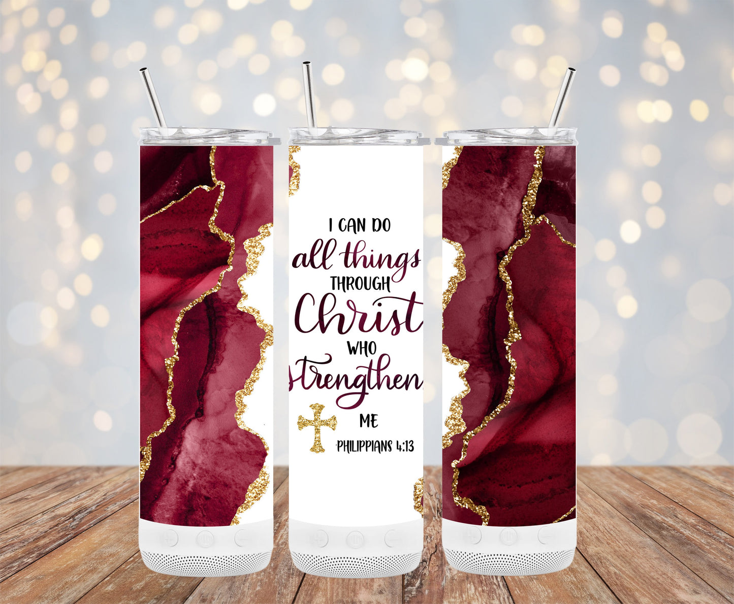 Inspirational Philippians 4:13 Tumbler Mug product type