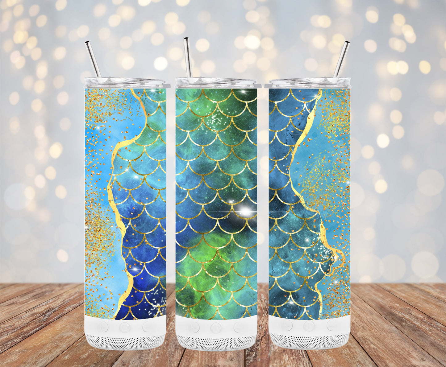 Glittery Mermaid Scales Stainless Steel Tumbler product