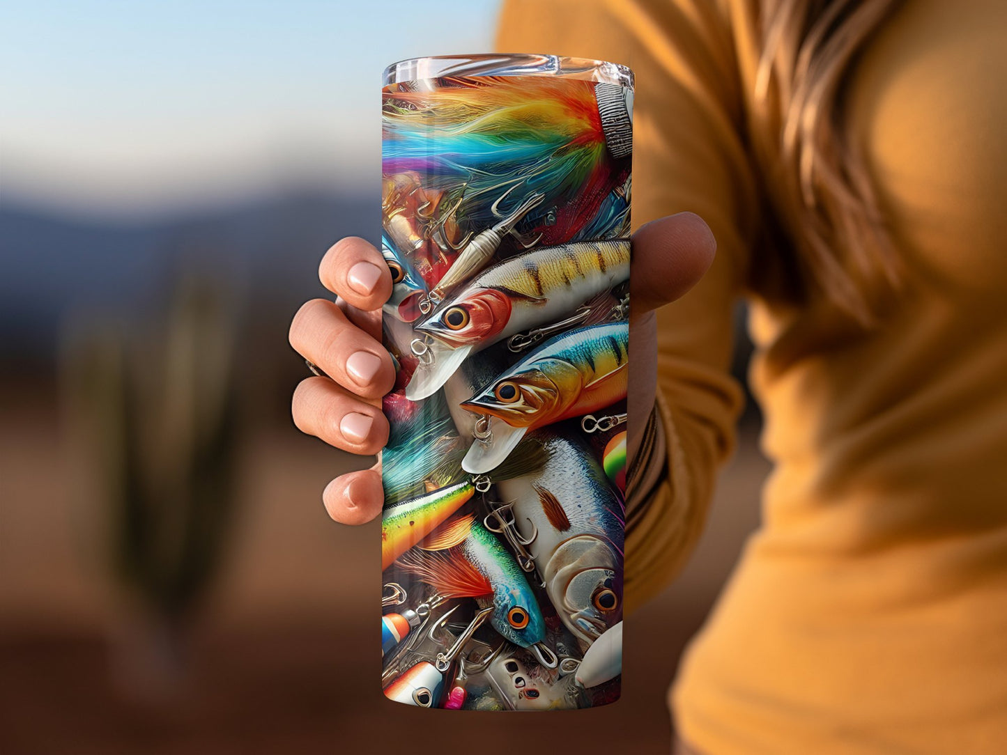 Colorful Fishing Lures Travel Mug product type