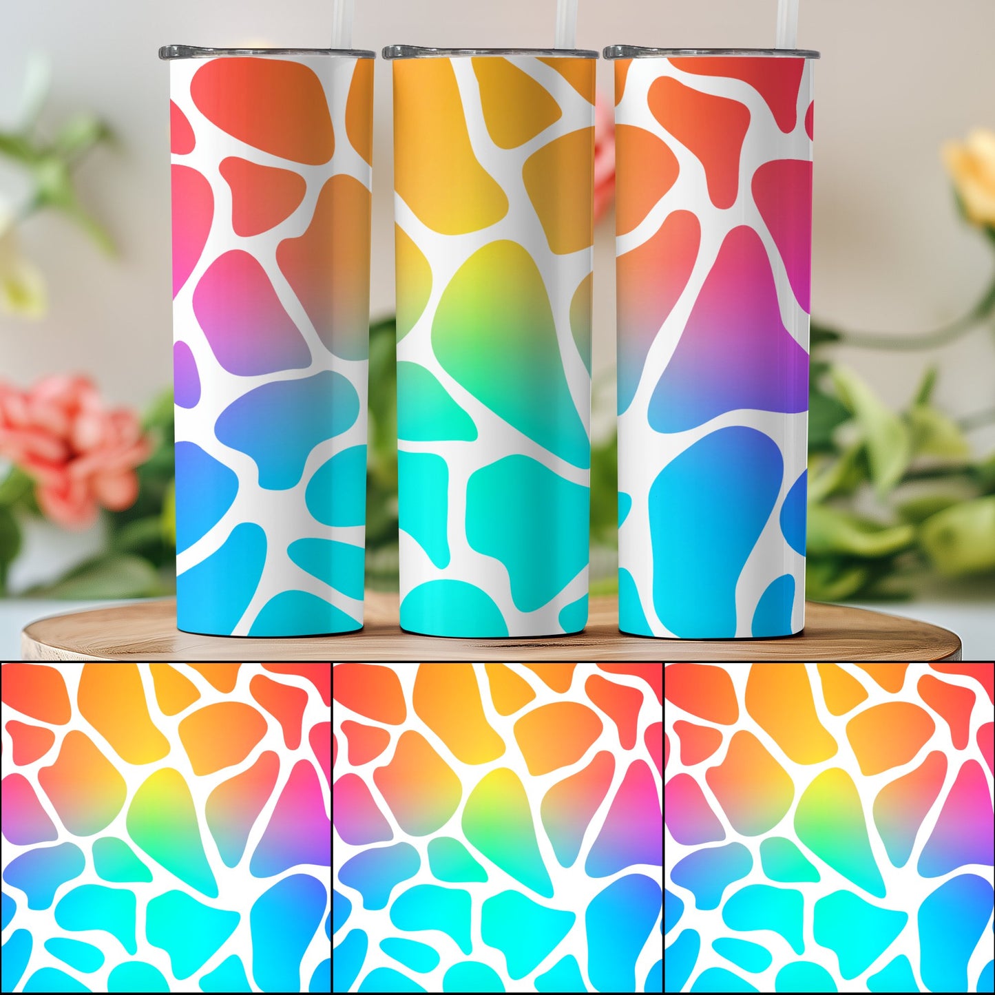 Colorful Giraffe Print Pattern Insulated Tumbler product