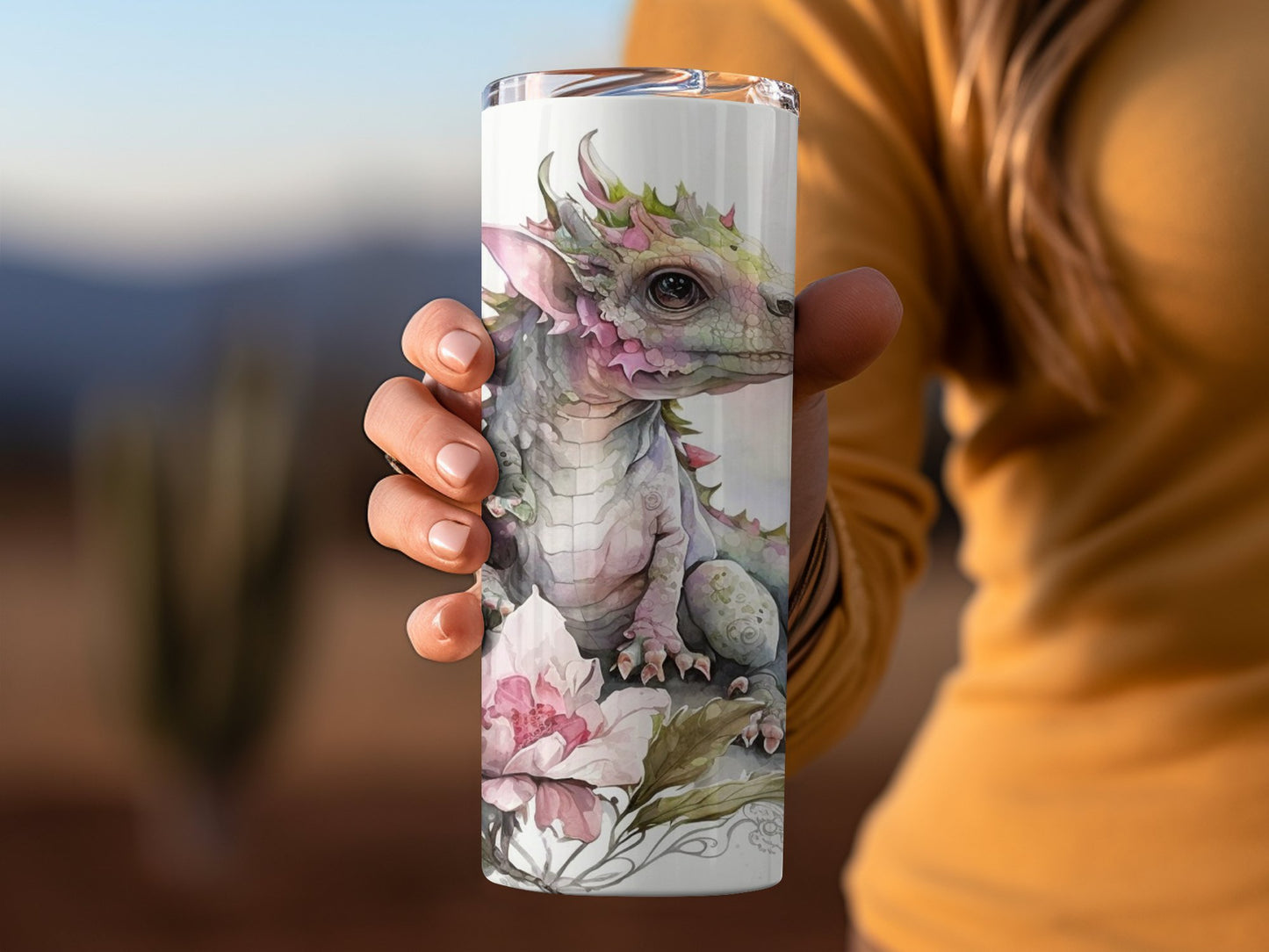 Fantasy Dragon Floral Design Insulated Tumbler product