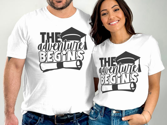 The Adventure Begins Graduation Themed T-Shirt product type