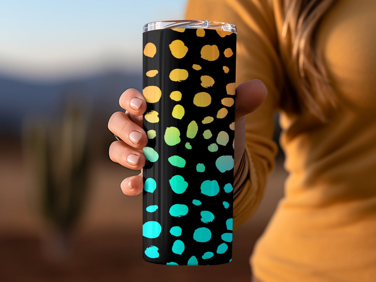 Colorful Gradient Dot Pattern Tumbler Travel Mug product type