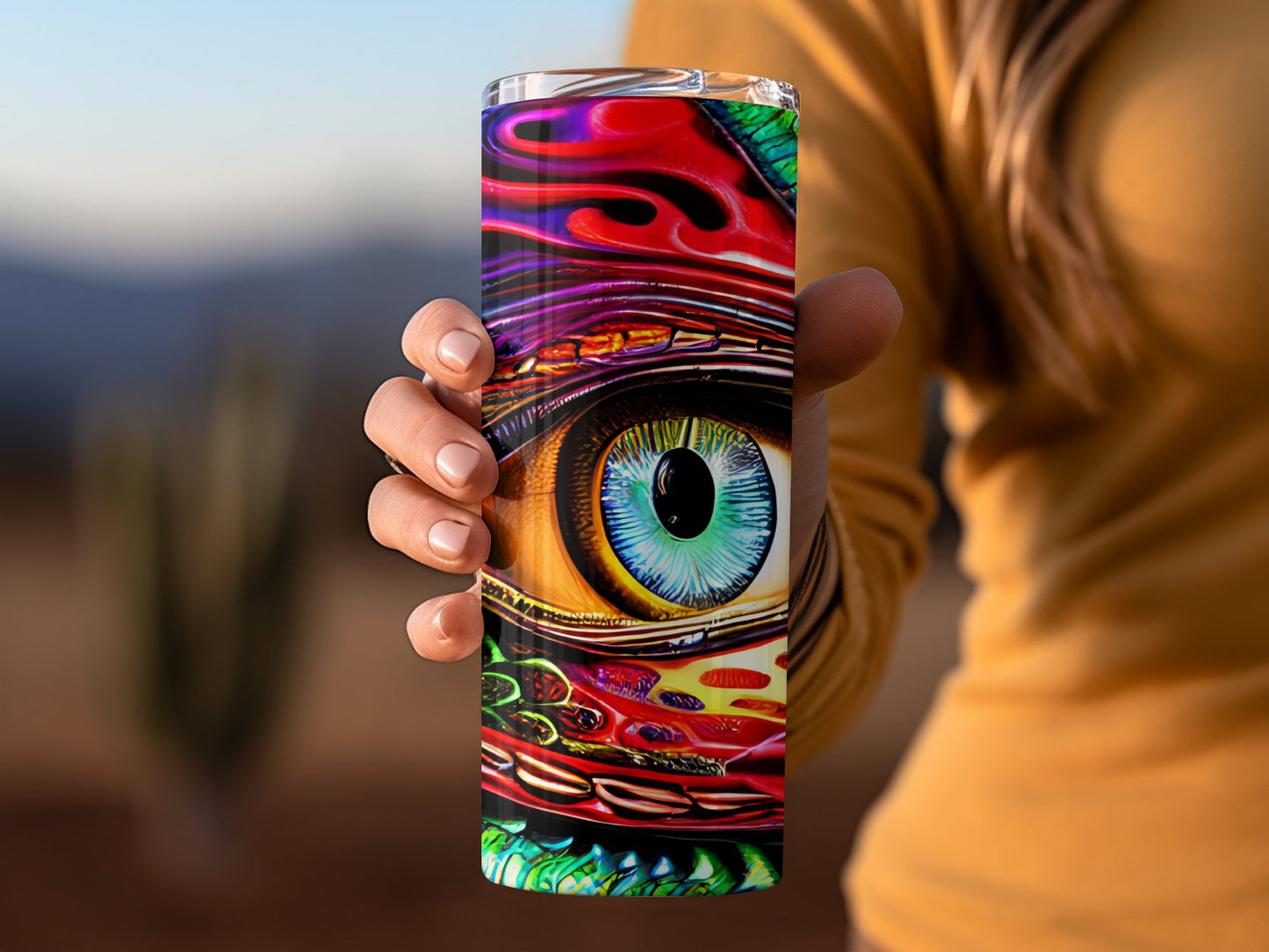 Colorful Psychedelic Eye Design Tumbler Product Type