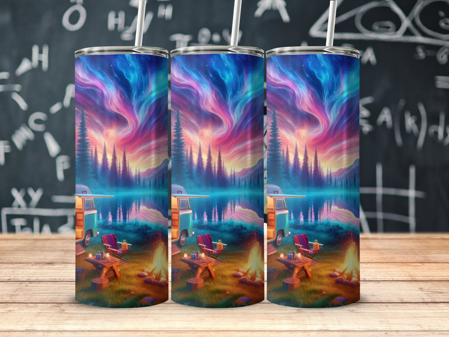 Colorful Northern Lights Scene Tumbler product