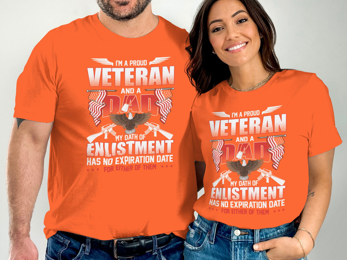 Proud Veteran and Dad Enlistment Date T-shirt product