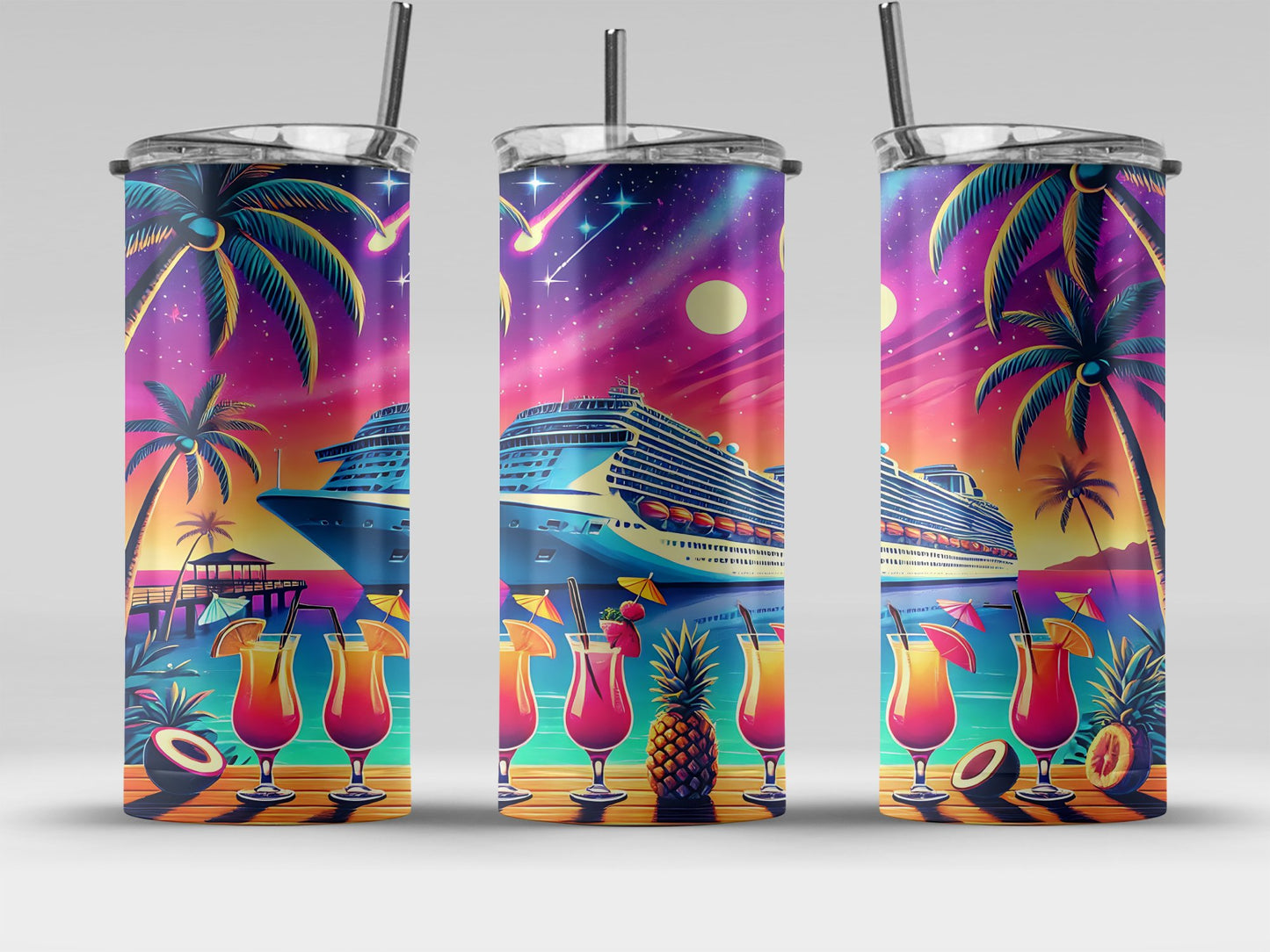 Tropical Cruise Vacation Theme Tumbler Drinkware product type