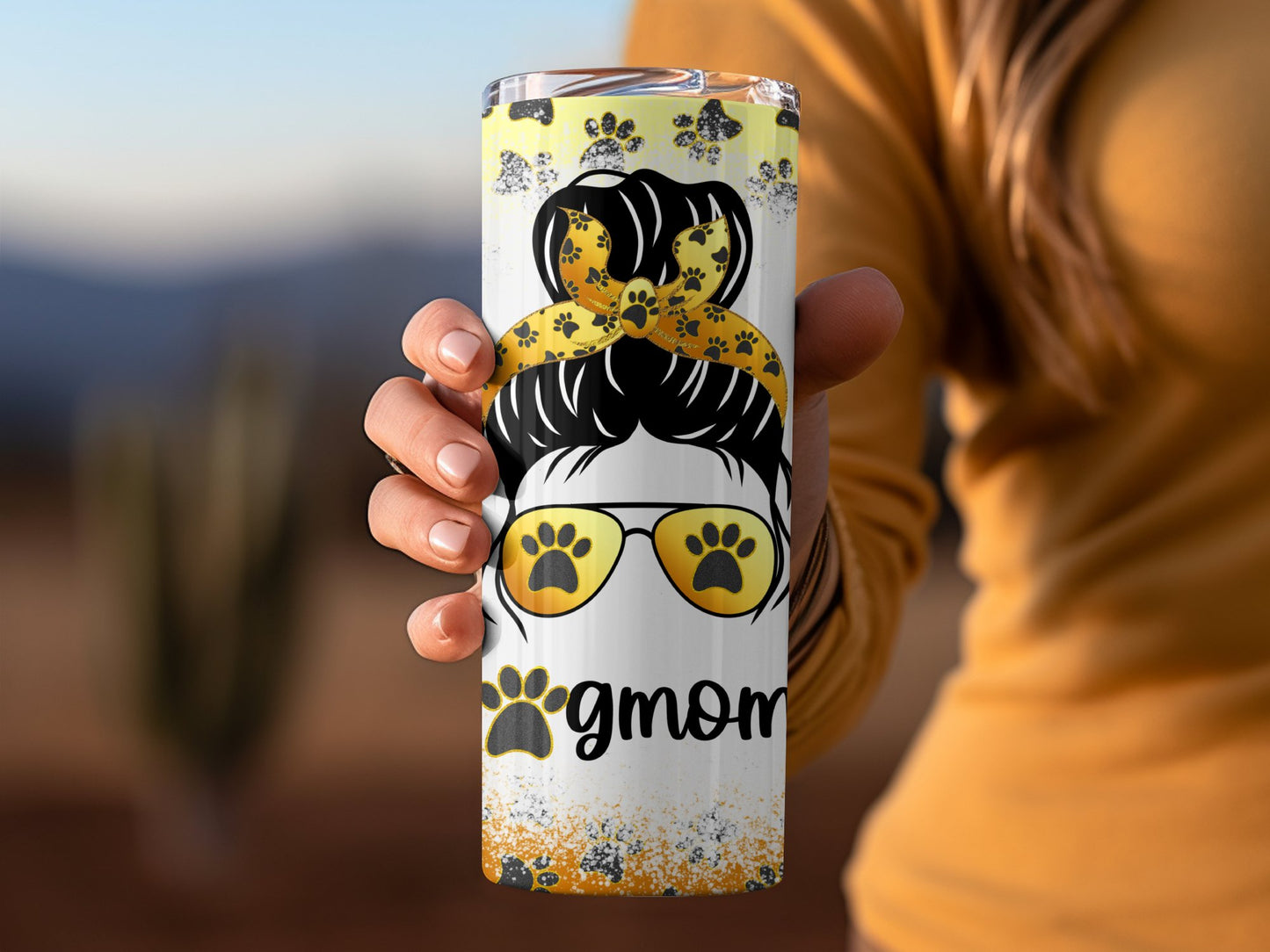 Mom with Paw Prints and Sunglasses Tumbler product