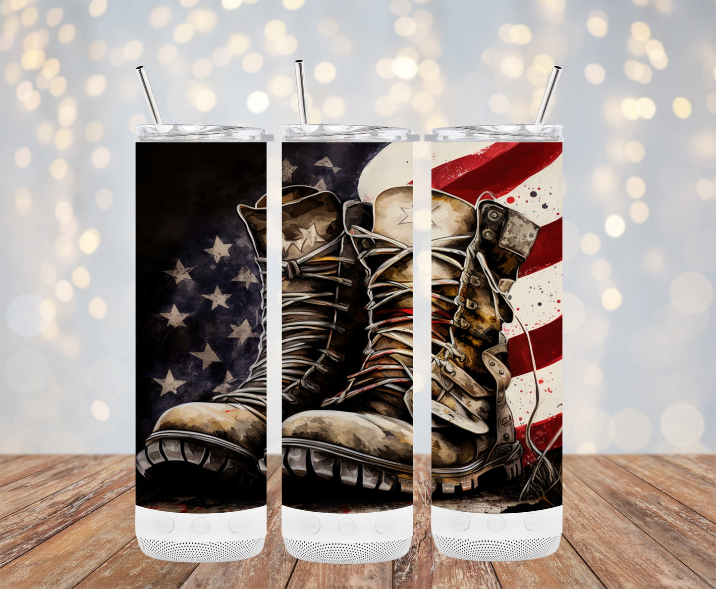 Patriotic Boots and Flag Design Insulated Tumbler product