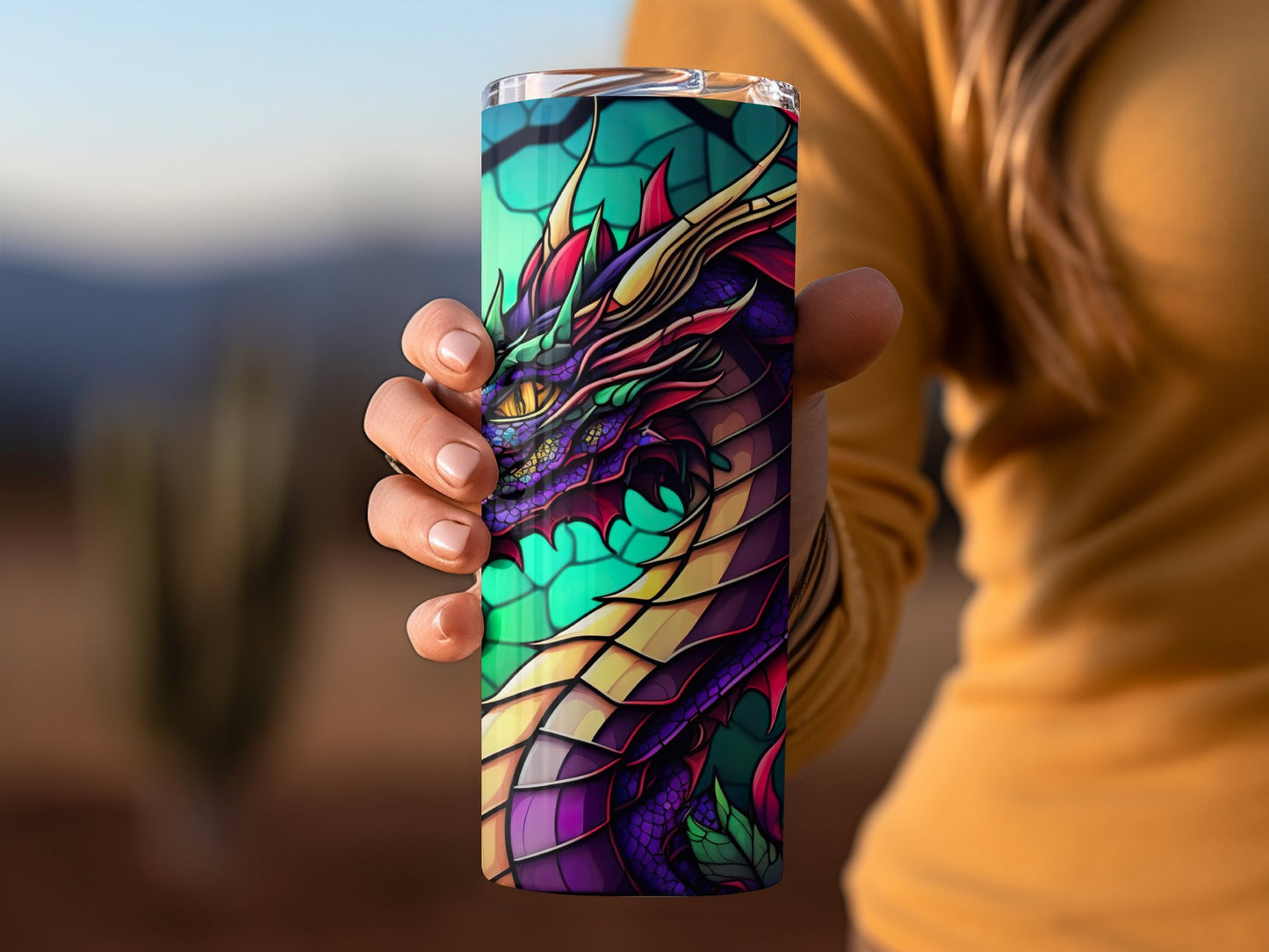 Stunning Dragon Art Travel Mug Colorful Design product type