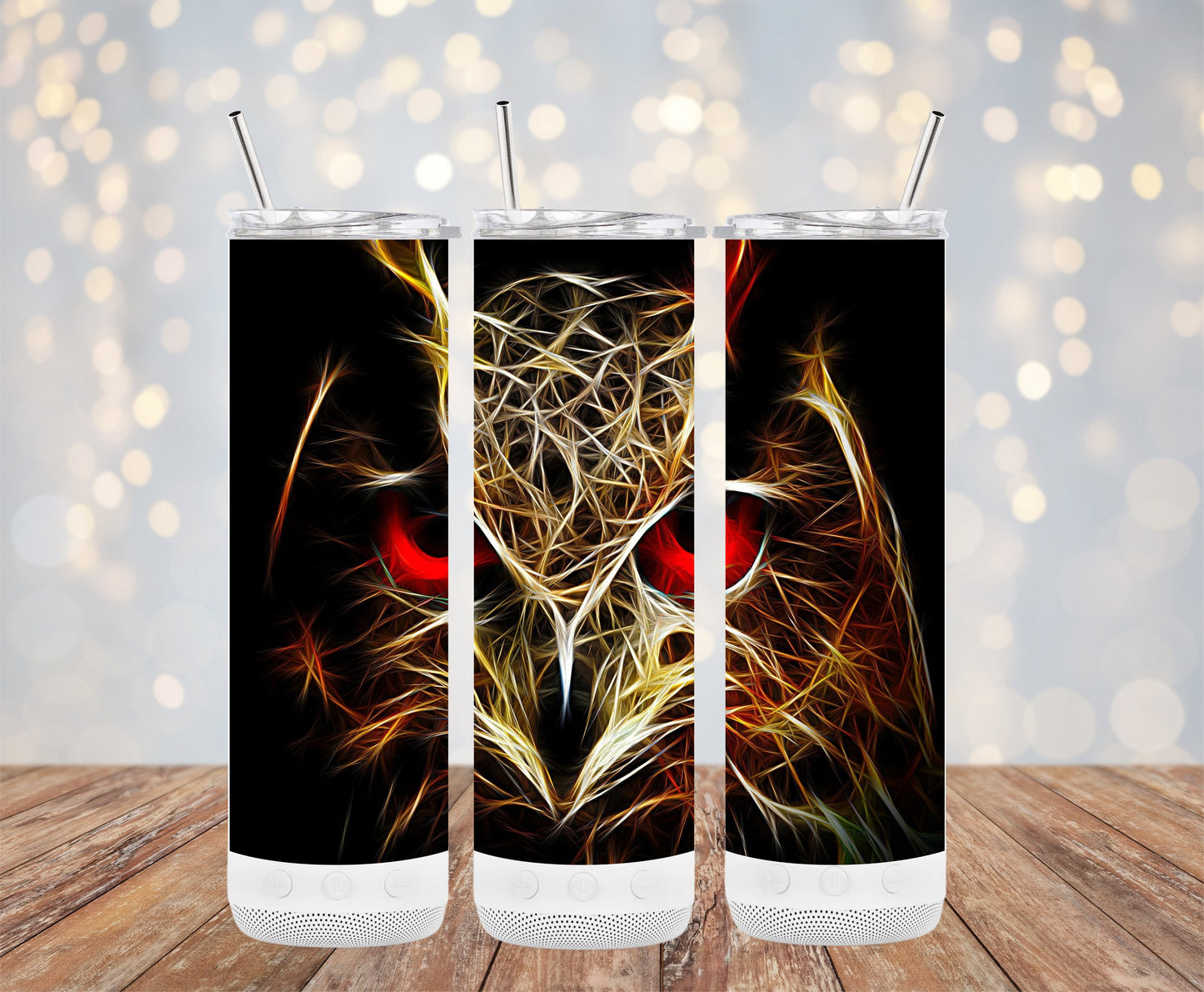 Striking Abstract Owl Art Stainless Steel Tumbler product type
