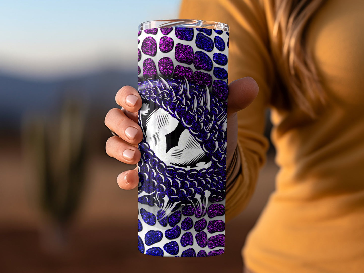 Dragon Eye Purple and White Design Tumbler product