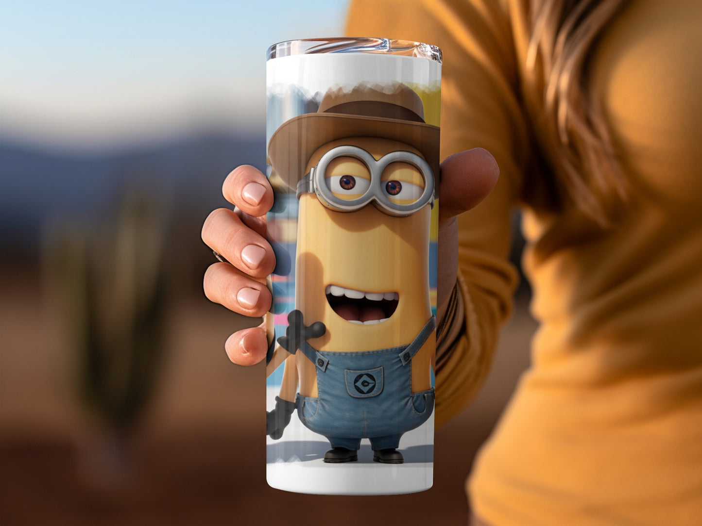 Minion Cowboy Themed Insulated Tumbler Fun Drinkware Product