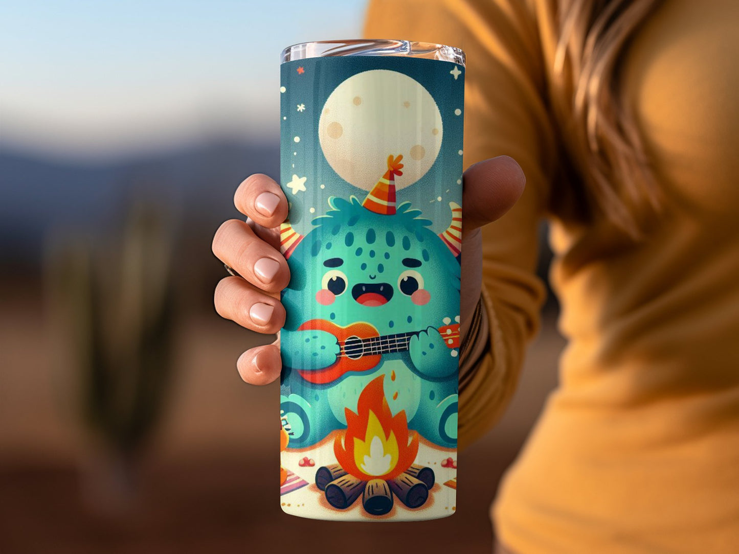 Cute Monster Playing Guitar Travel Mug product