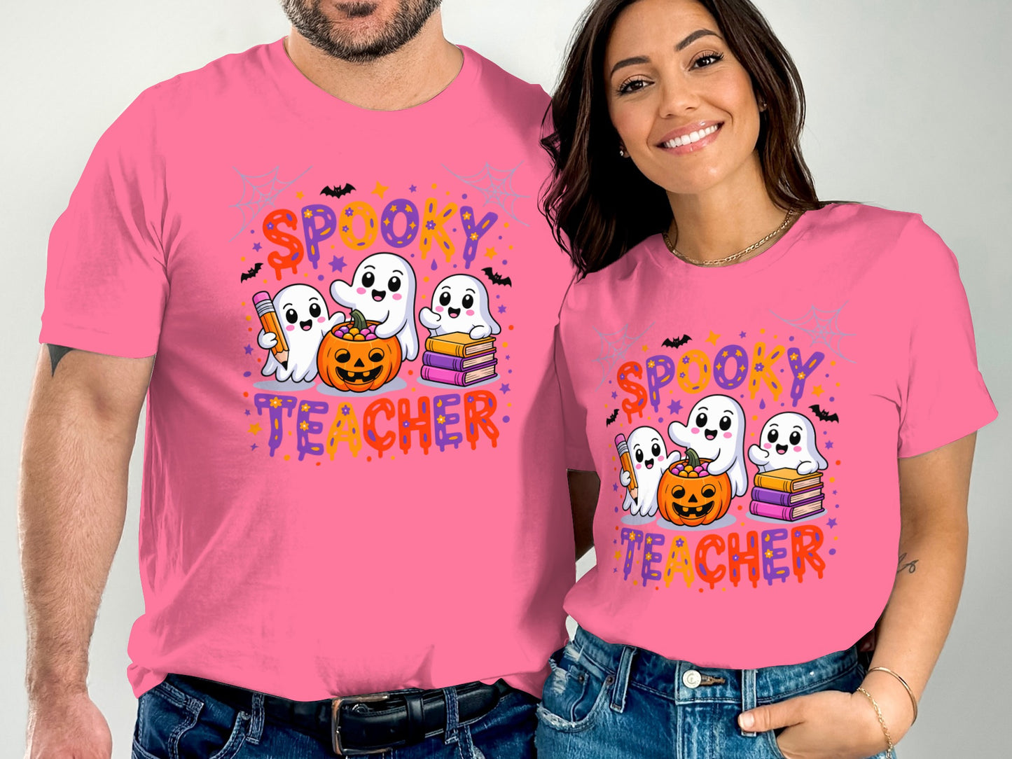 Spooky Teacher Ghosts and Pumpkins Graphic T-shirt Product