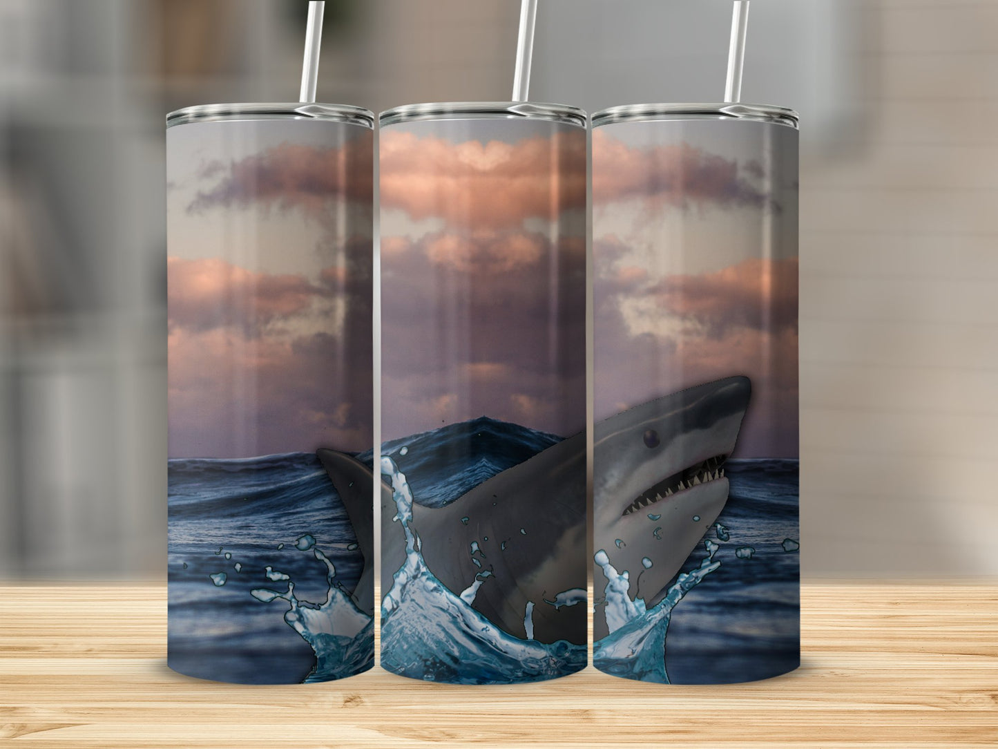 Shark Ocean Scene Insulated Tumbler product