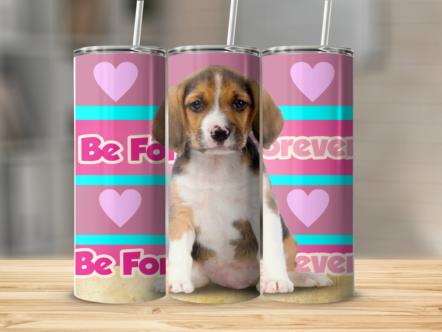 Adorable Beagle Puppy Be Forever Design Tumbler product type