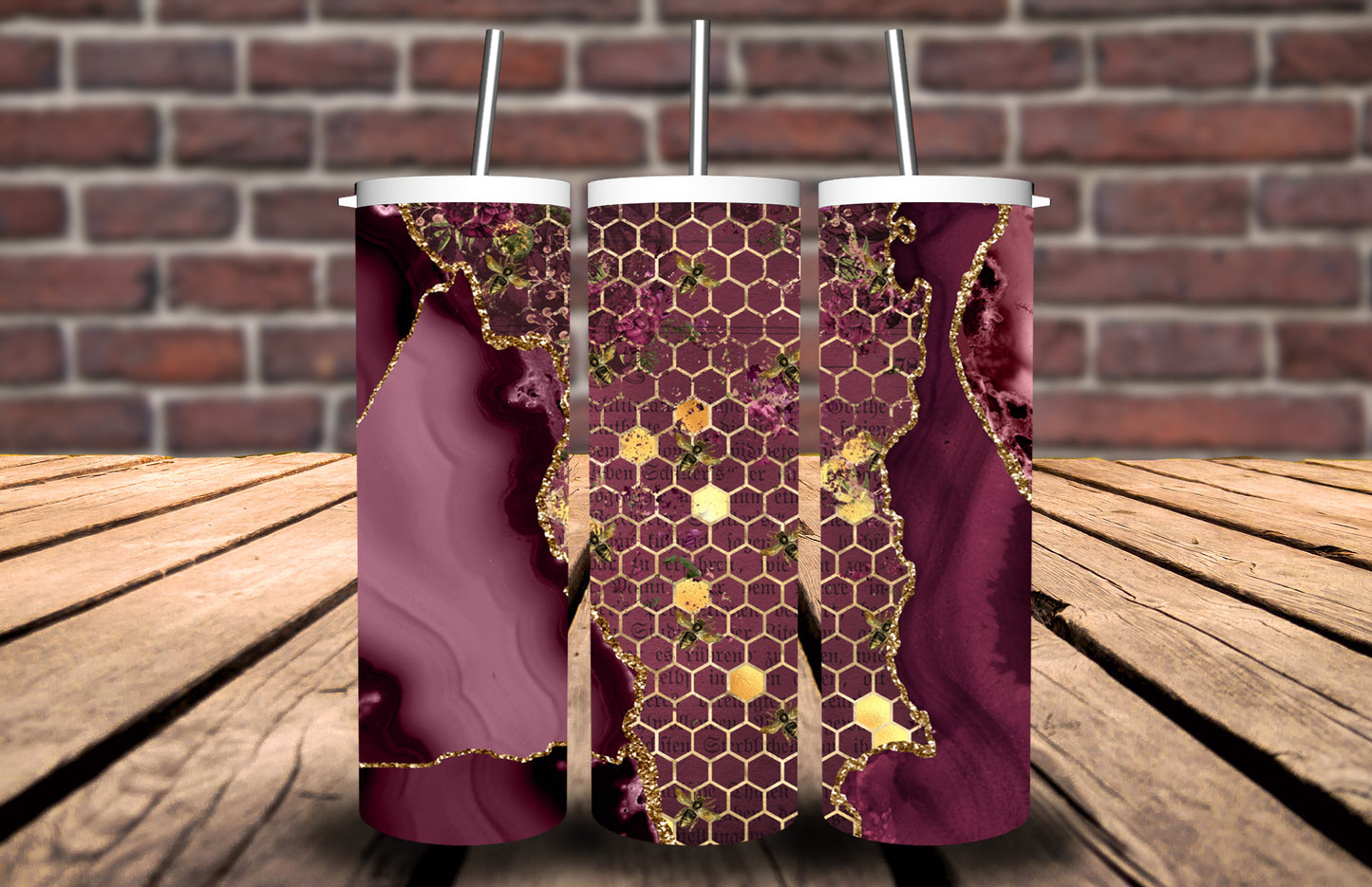 Ruby Bee Golden Tumbler